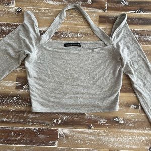 Fitted Crop Halter Long Sleeve